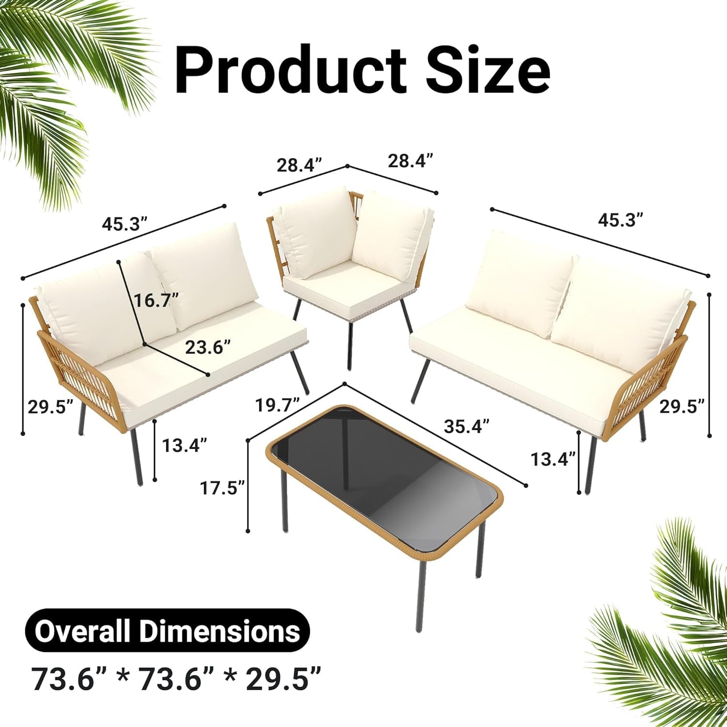 Wicker Patio Furniture Set with Cushions for Outdoor-1