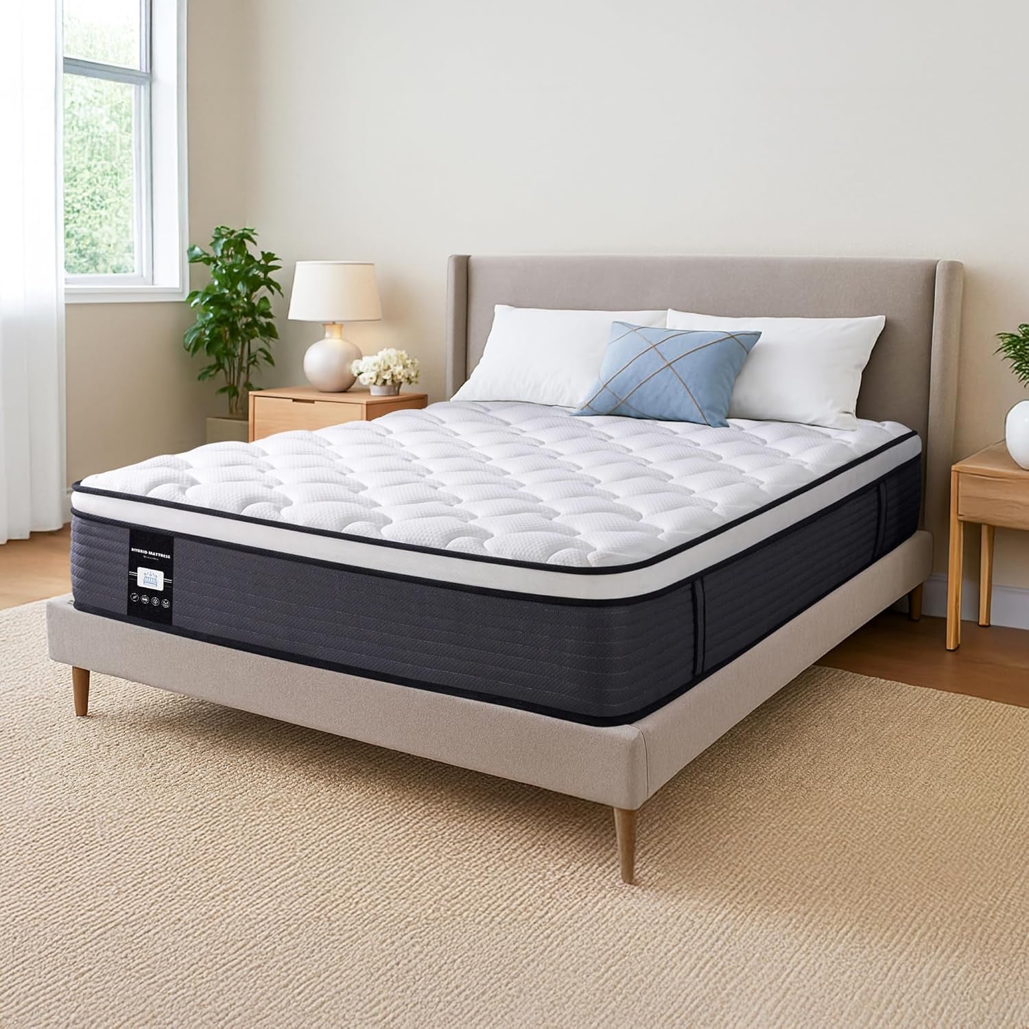 Queen Size Hybrid Mattress With Luxurious Pillow Top Comfort-0