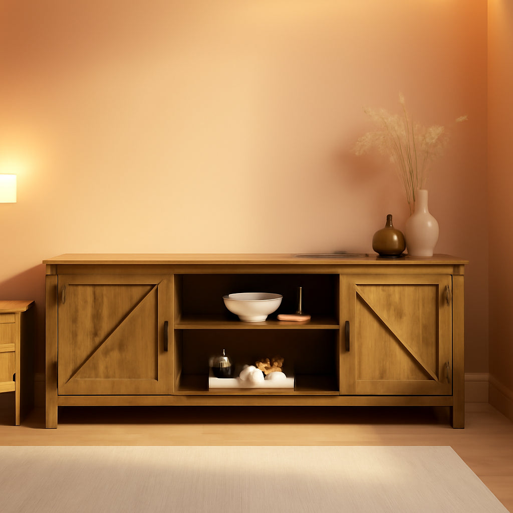 Rustic Oak TV Stand for 70/80 Inch TVs-0