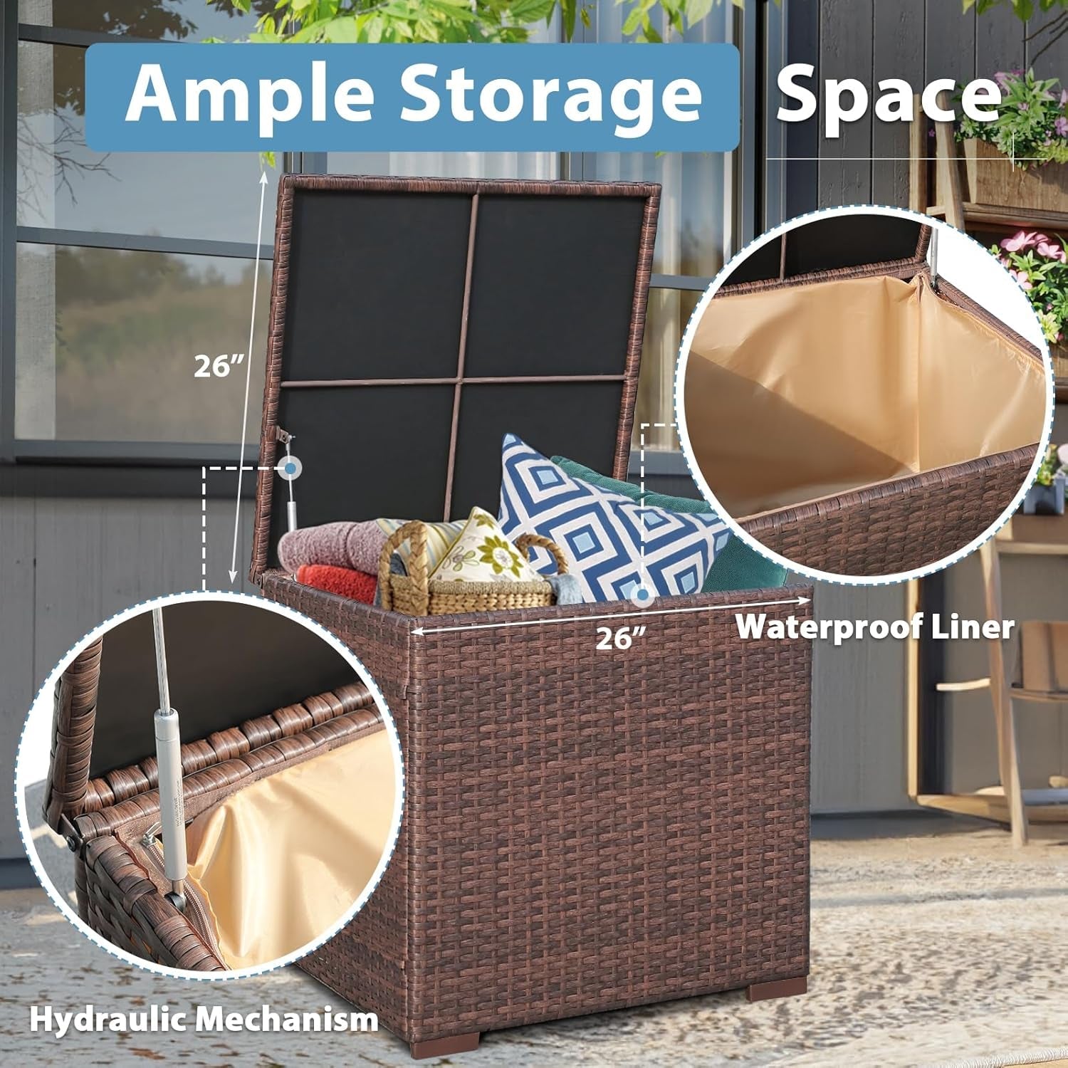 Outdoor Rattan Furniture Set with 45 Inch Fire Pit-4