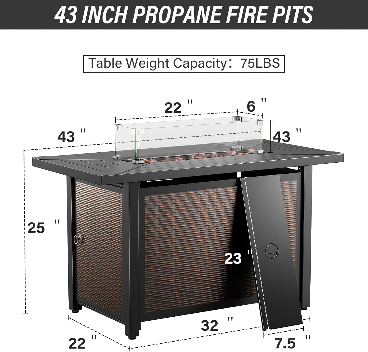 8 Piece Patio Furniture Set With 50000 BTU Fire Pit-4