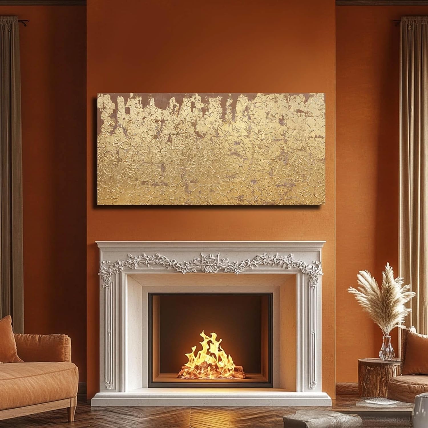 Exquisitely Detailed Canvas Wall Art 24x48 Gold Foil-4