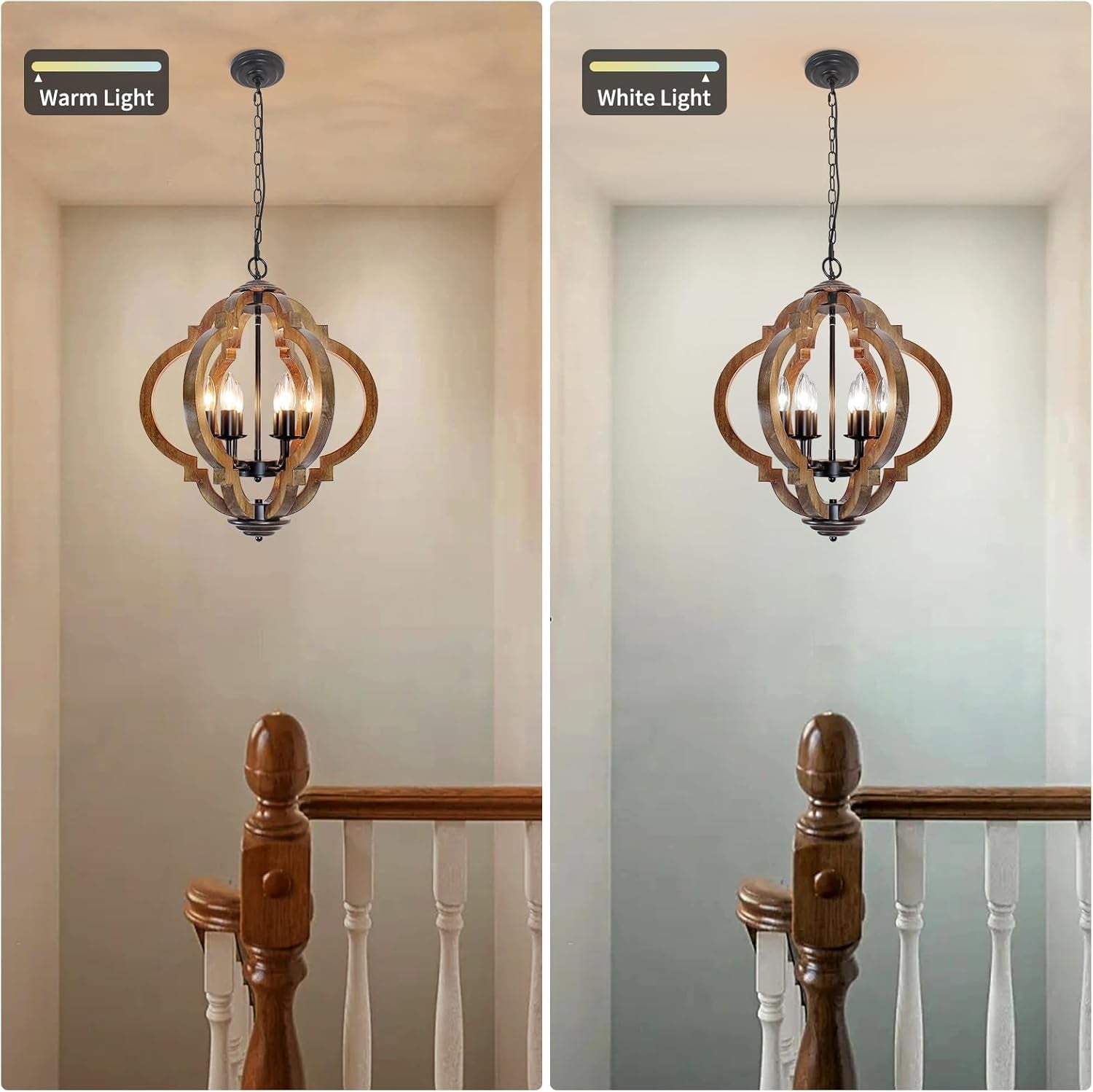 Six Light Farmhouse Chandelier Rustic Black Metallic-4