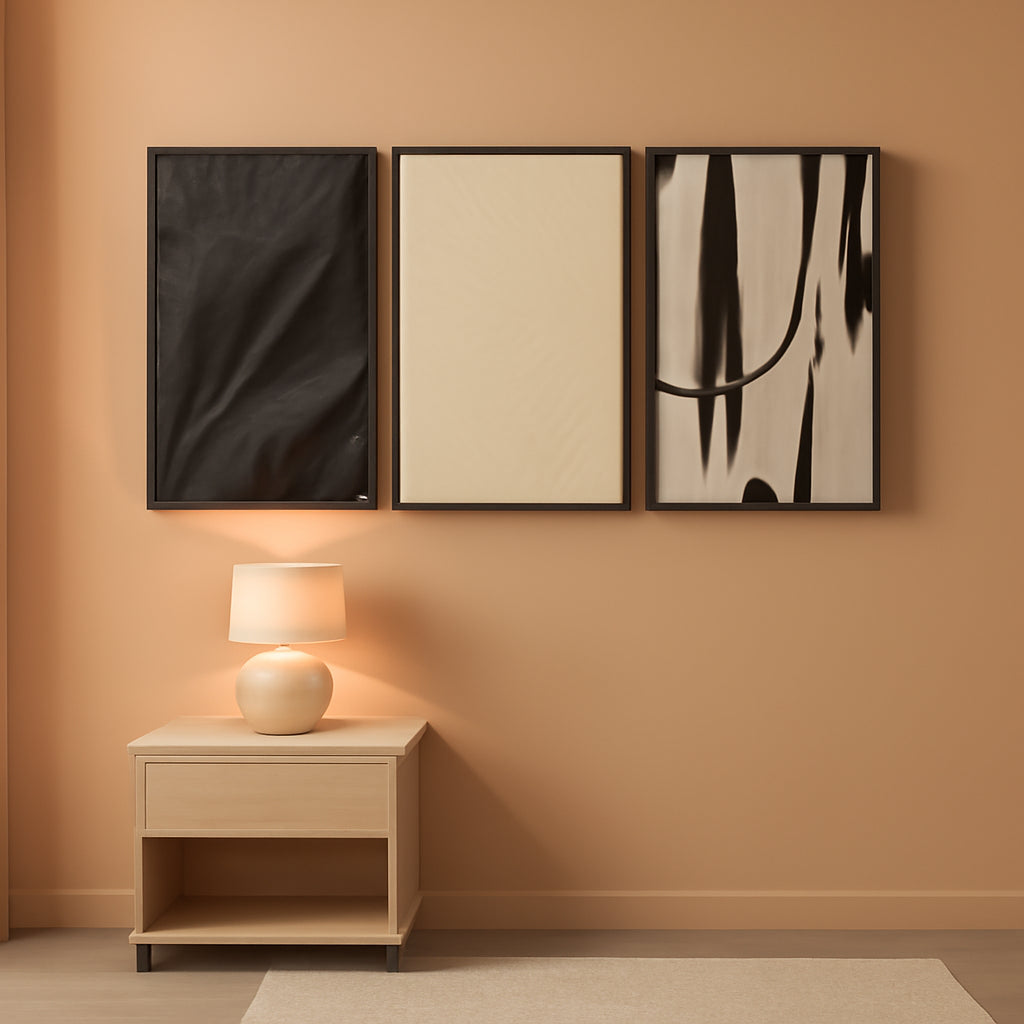 Monochrome Textured Abstract Wall Art Framed 24X36Inches-0