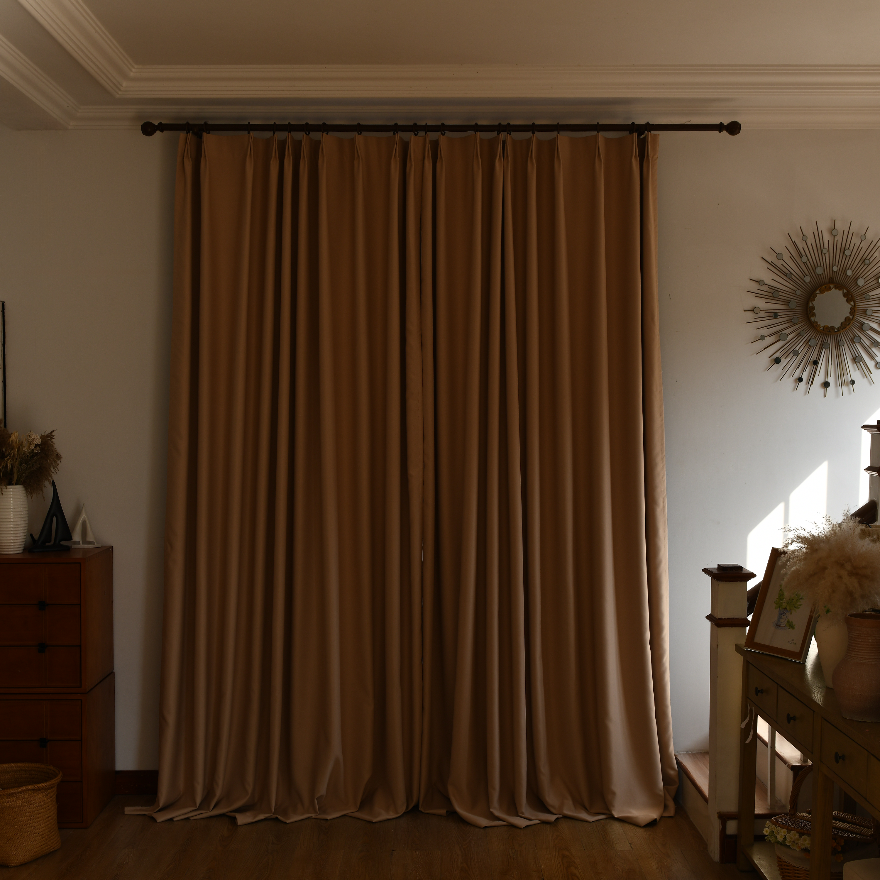 Custom Total Blackout Silk-Fiber Curtains