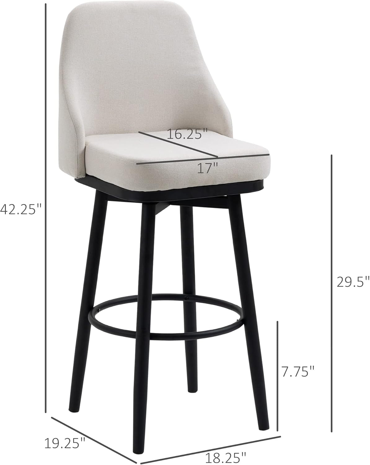 Modern 360 Degree Swivel Bar Stools Set of Two-2