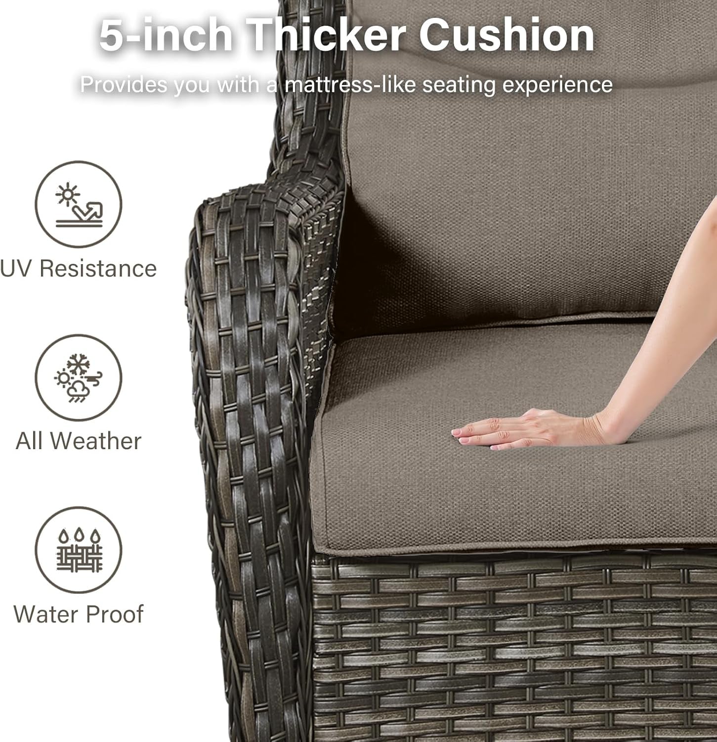 Comfortable Outdoor Swivel Rocker Patio Chairs Set-4