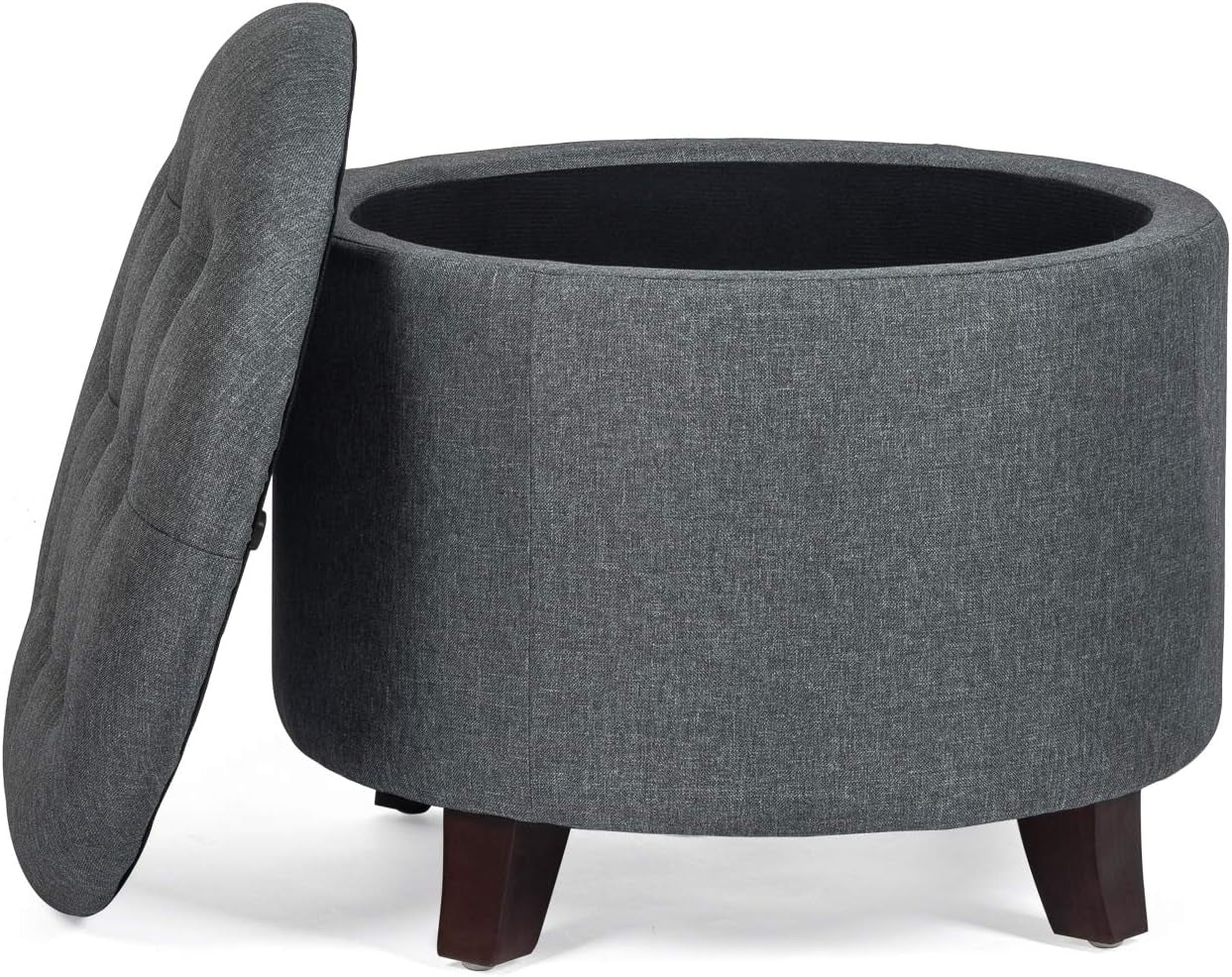 Gray Fabric round Ottoman by Designs4Comfort-1