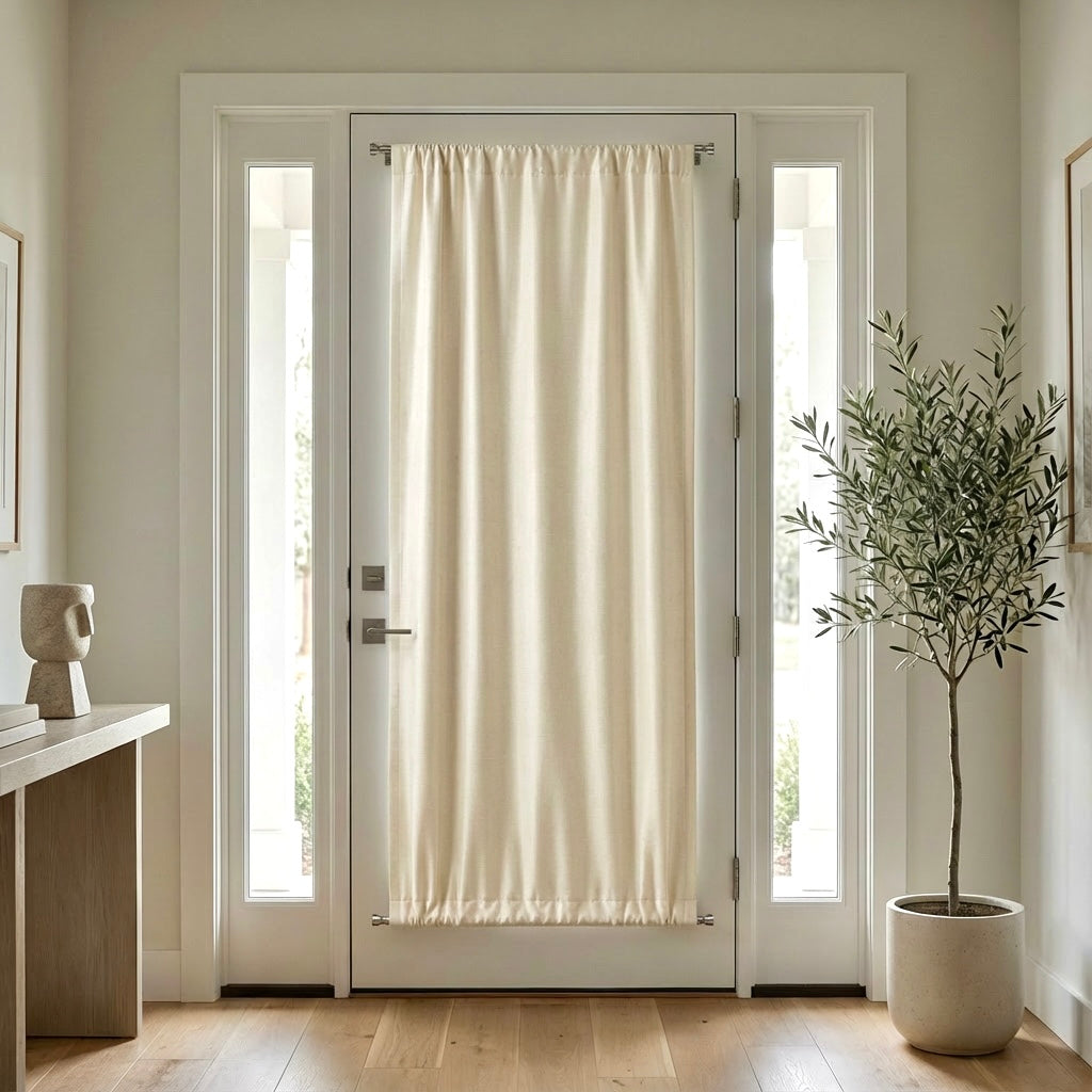 Custom Luxury Silk-Fiber French Door Blackout Curtains-0