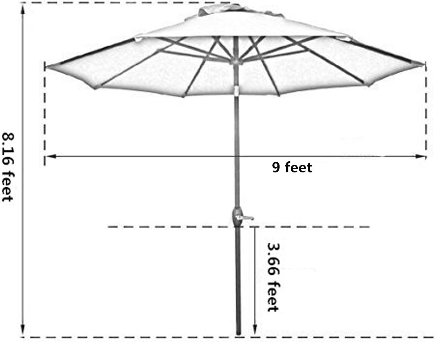 9 Foot Red Patio Umbrella For Outdoor Tables Deck Set-1