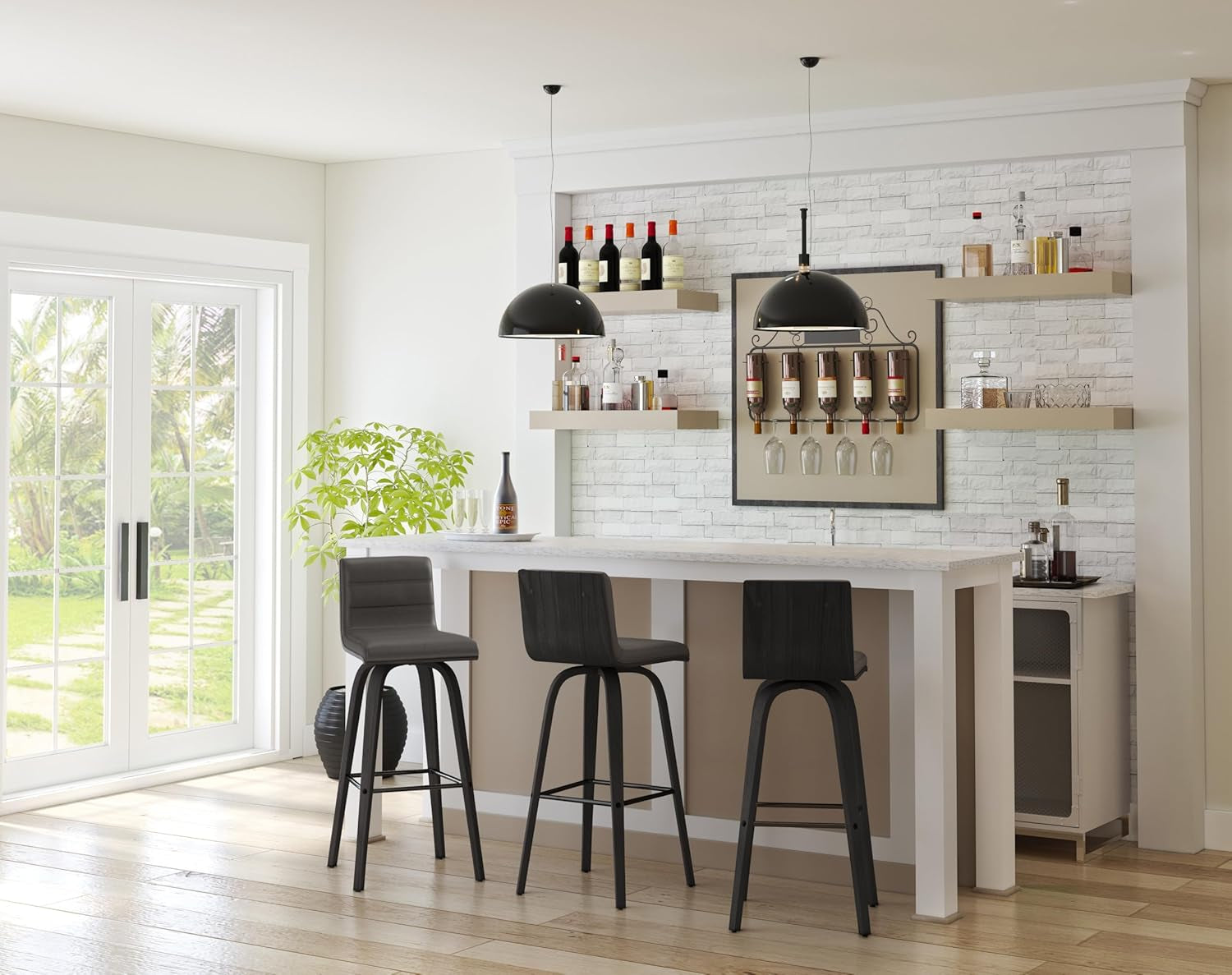 Vienna 30 Inch Bar Height Bar Stool Grey And Black-1