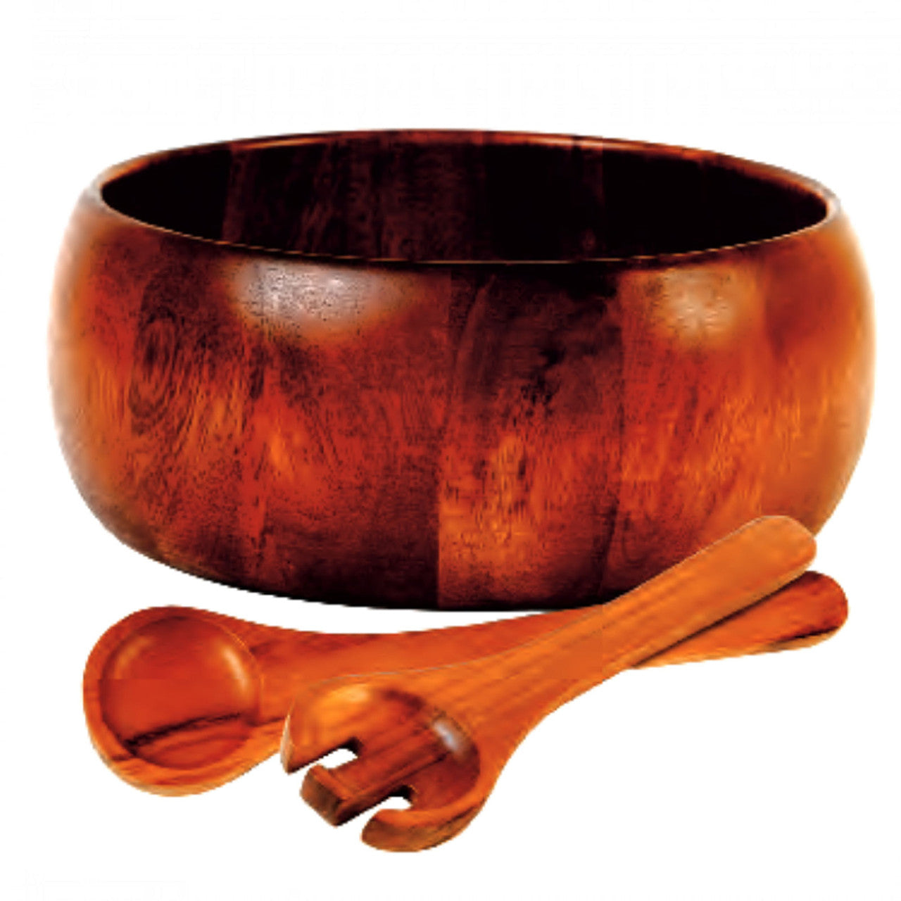 Gibson Home Laroda 3-Piece Salad Bowl Set, Brown Wood-0