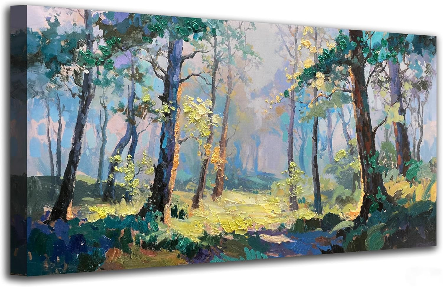 Forest Landscape Wall Art 48x24 Inches Canvas Painting-1