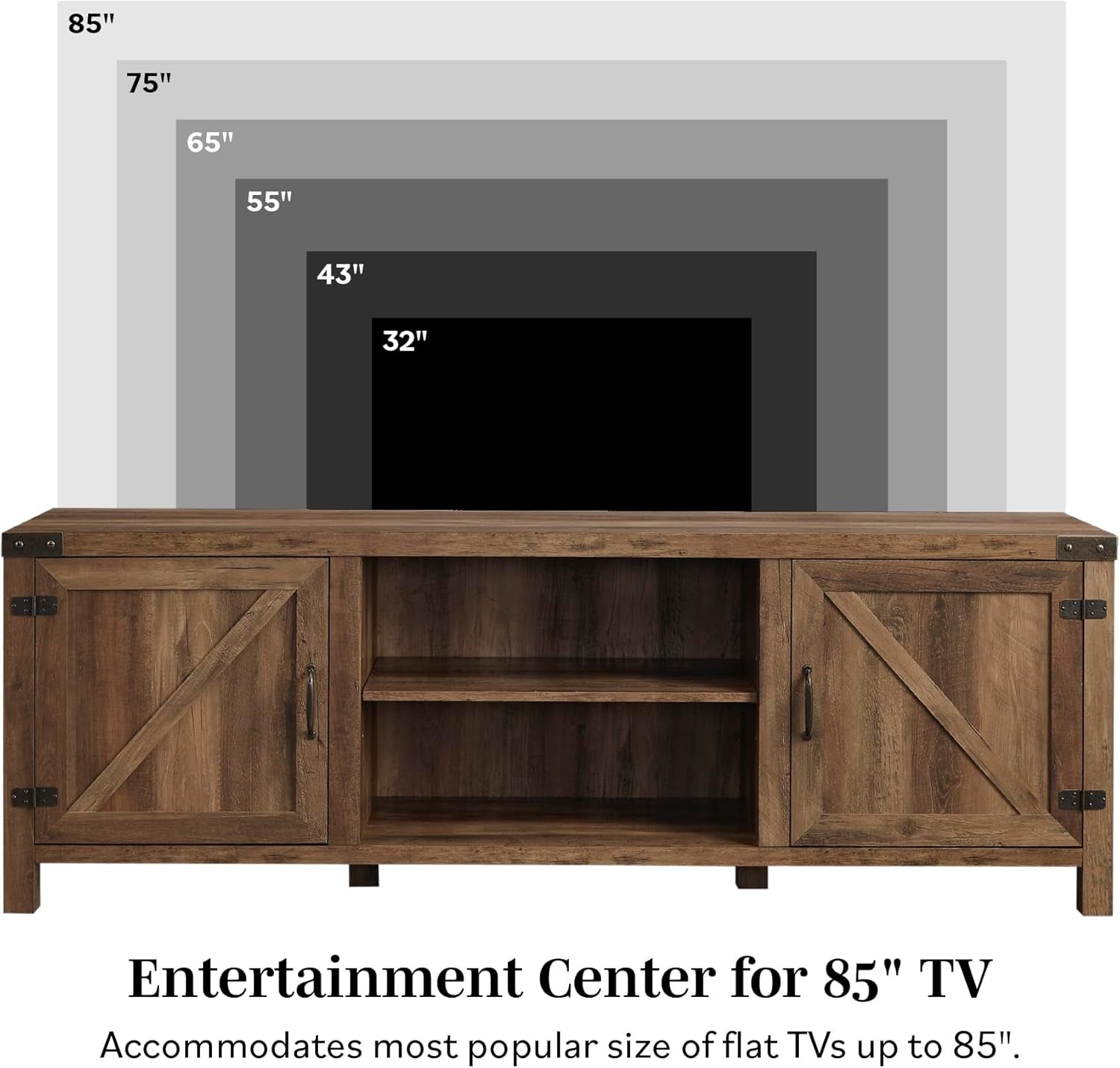 Rustic Oak TV Stand for 70/80 Inch TVs-4