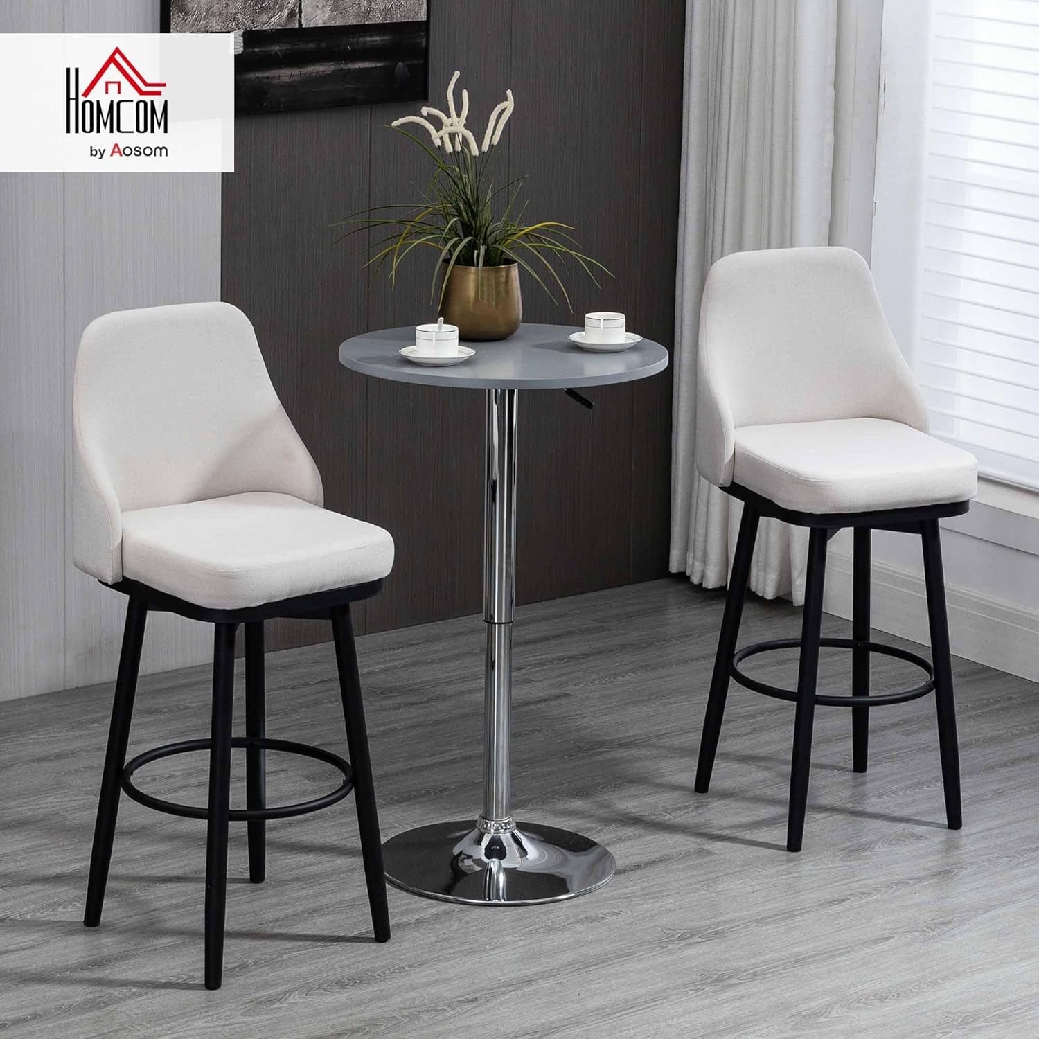 Modern 360 Degree Swivel Bar Stools Set of Two-1