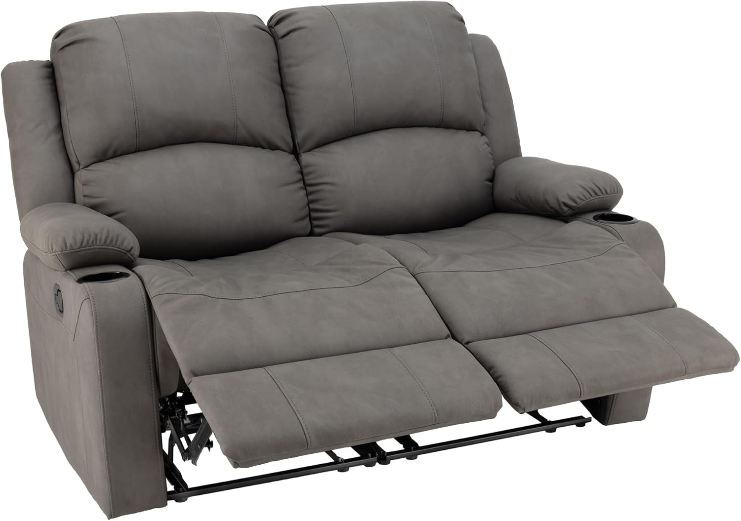 58" Wall Hugger Reclining RV Theater Seats | Double Recliner RV Sofa | RV Couch | Wall Hugger Recliner | RV Theater Seating | RV Furniture (Manual, Slate)-2