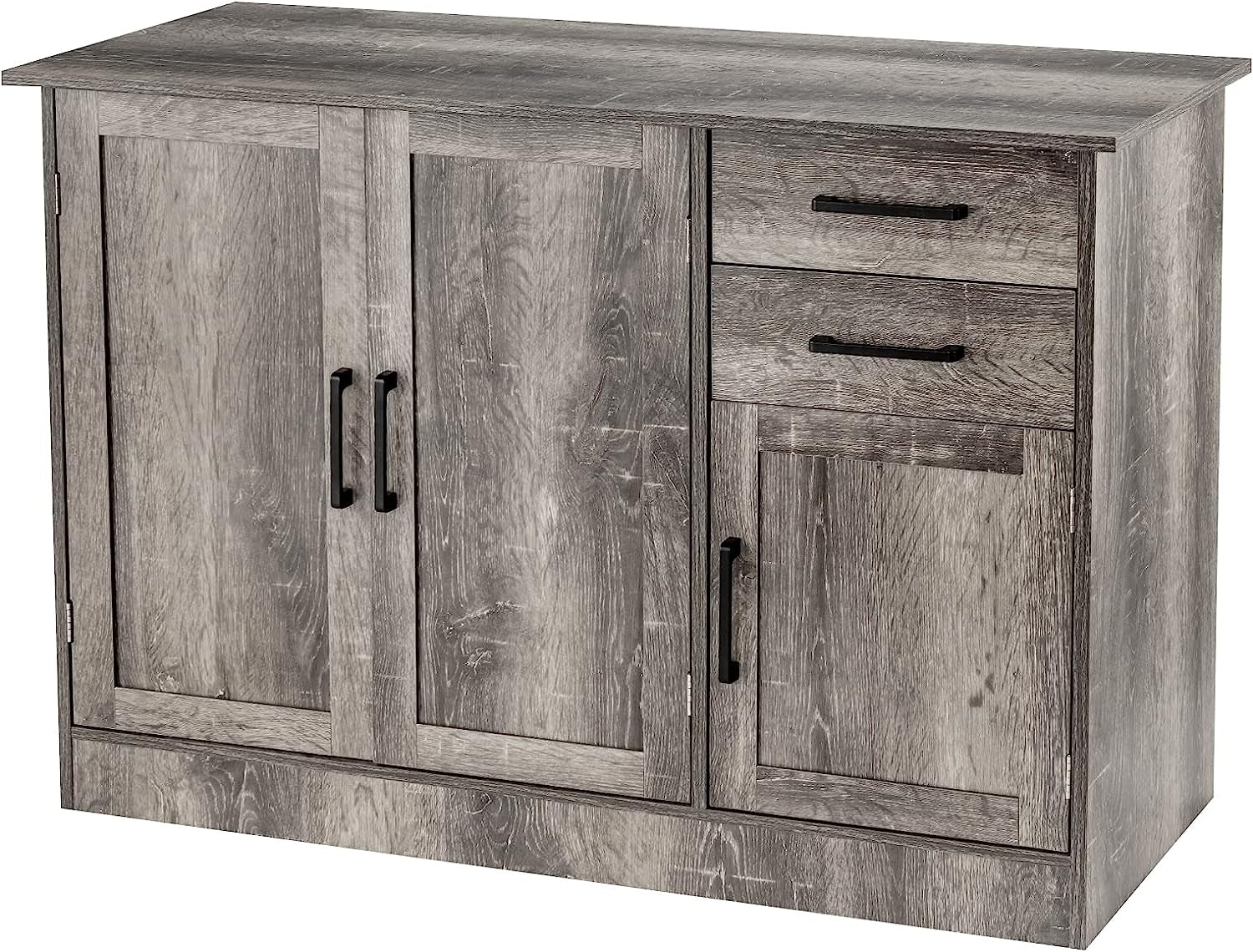 Gray Entryway Cupboard Sideboard Storage Cabinet with Drawers-1
