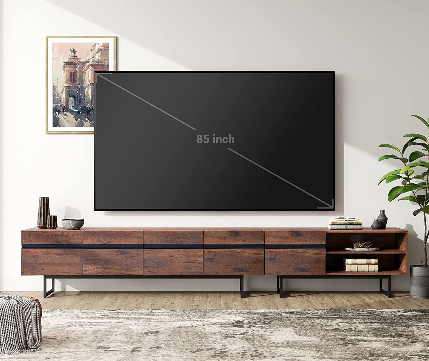 Sleek 100 Inch TV Stand with Storage-0