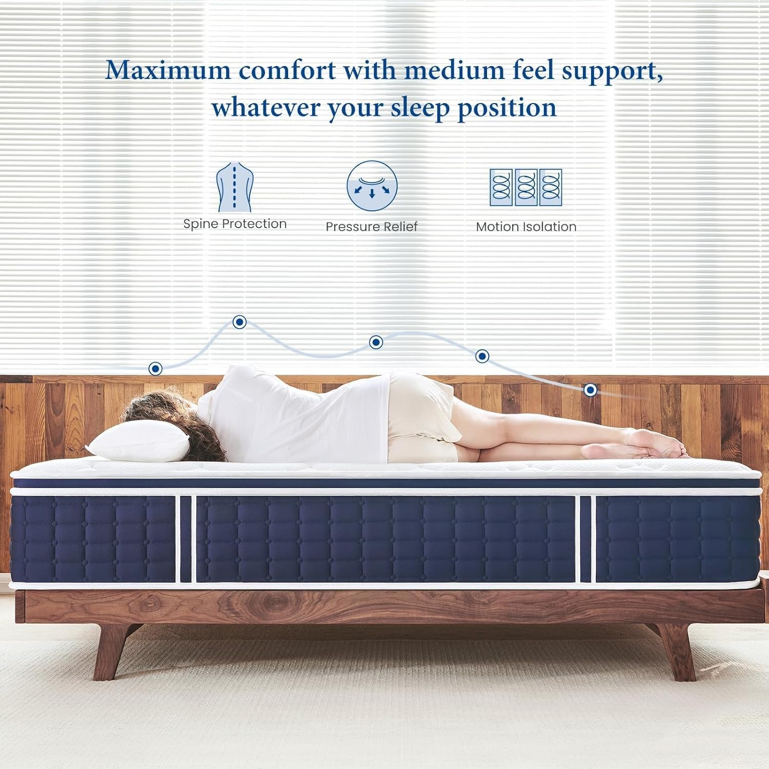 Queen Size Thermoregulating Hybrid Memory Foam Mattress-3