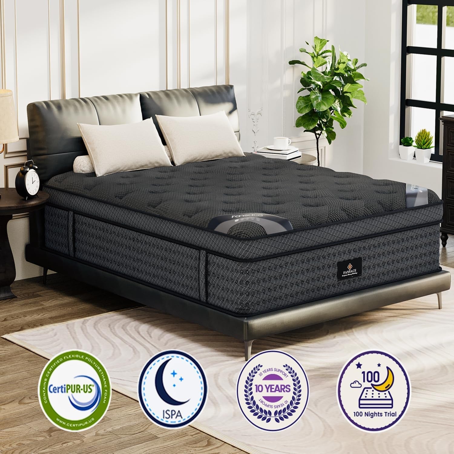 Queen Size Hybrid Mattress with Gel Memory Foam-1