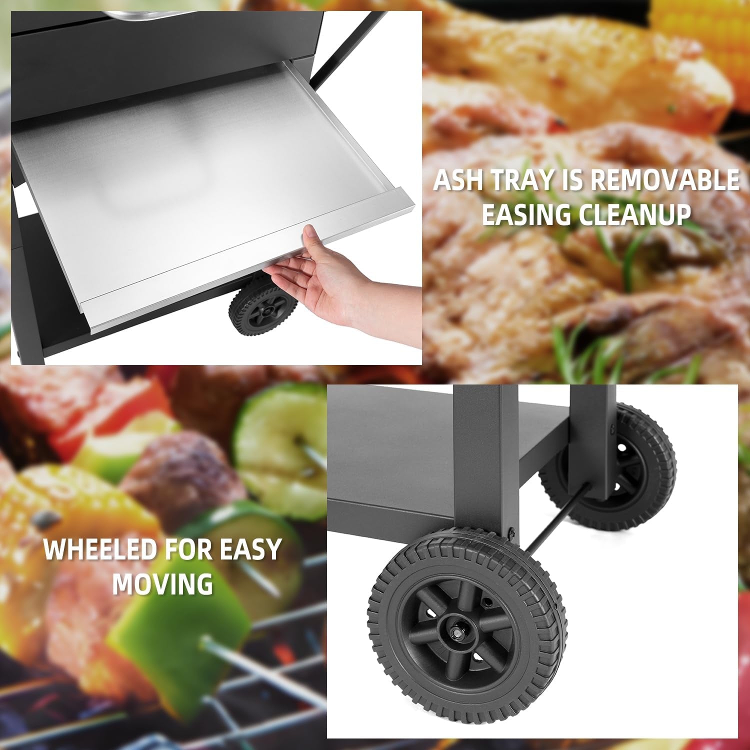 Charcoal Outdoor Grill 343 Sq In Cooking Surface 2 In 1