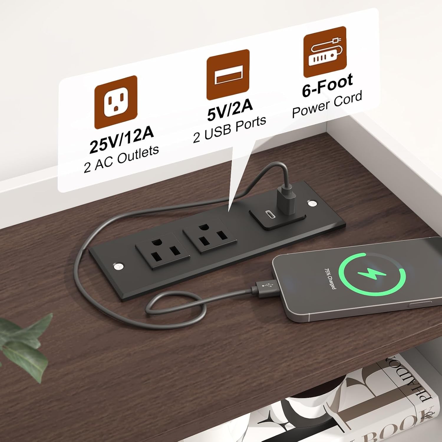 32 Inch Dresser With High Capacity Charging Station-4