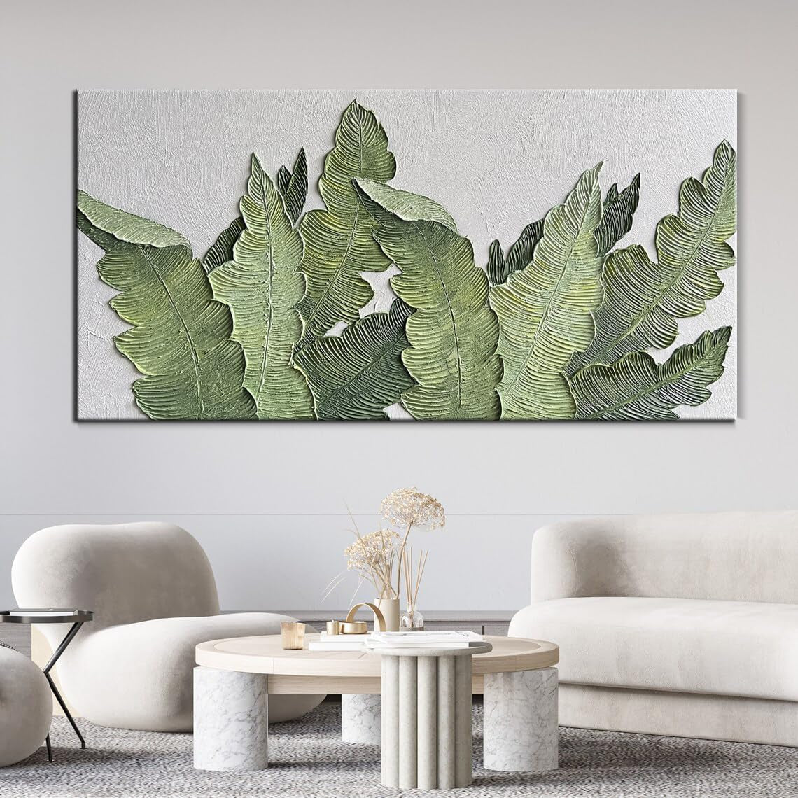 Hand Painted Canvas Wall Art 24x48Inches Floral Pattern-2