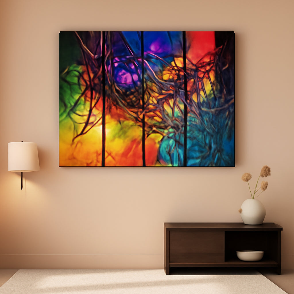 Five Panel Abstract Heart Canvas Wall Art Extra Large-0