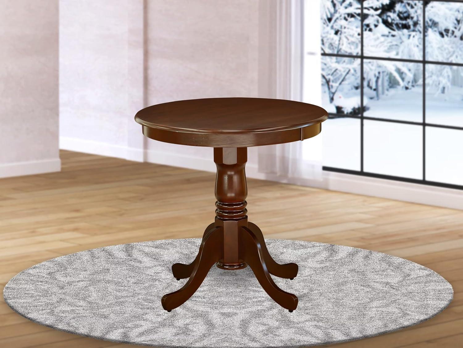 Eden Round Dining Table Mahogany 30x30Inches Pedestal-1
