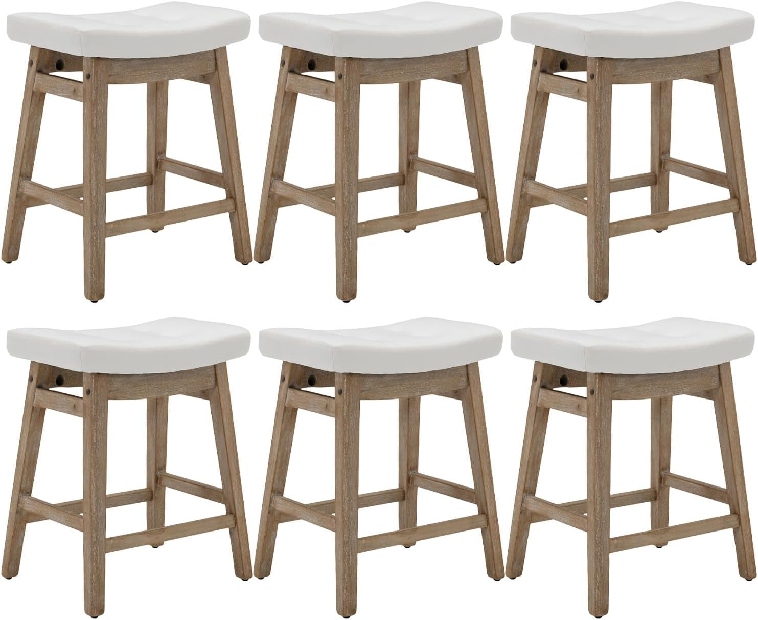 Comfortable Saddle Seat Bar Stools Set of Six-0