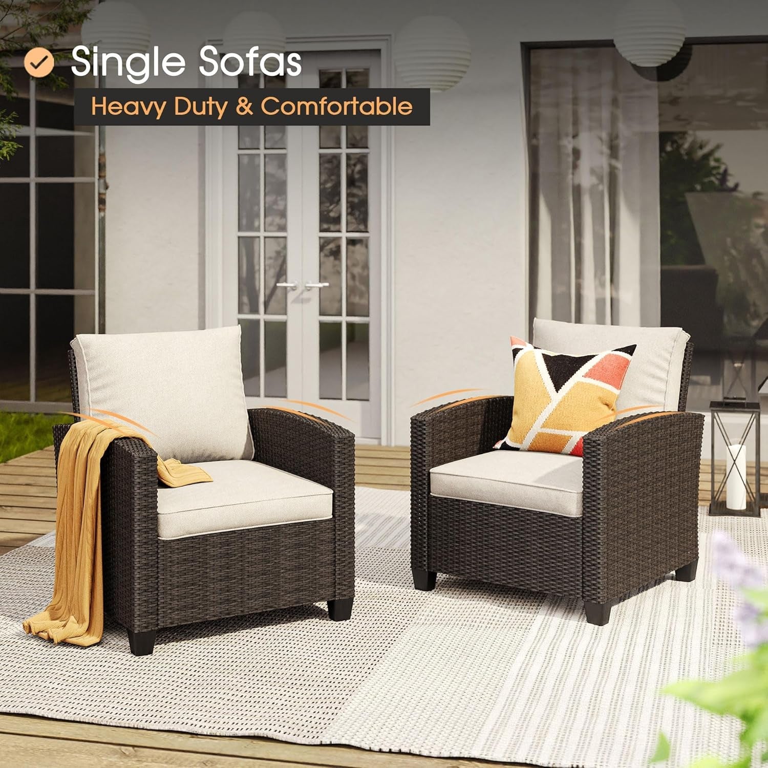8 Piece Patio Furniture Set with Firepit and Cushions-2