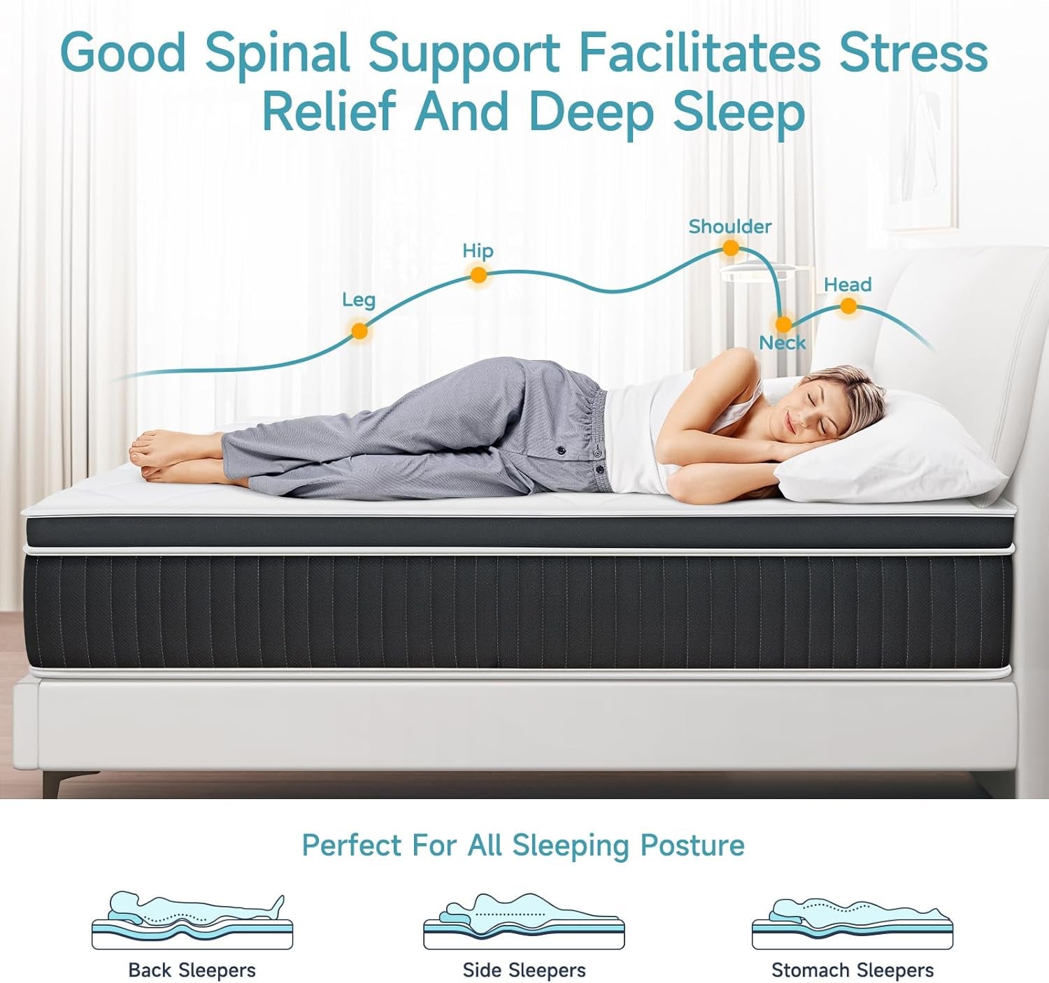 Medium Firm Queen Hybrid Mattress for Ultimate Comfort-3