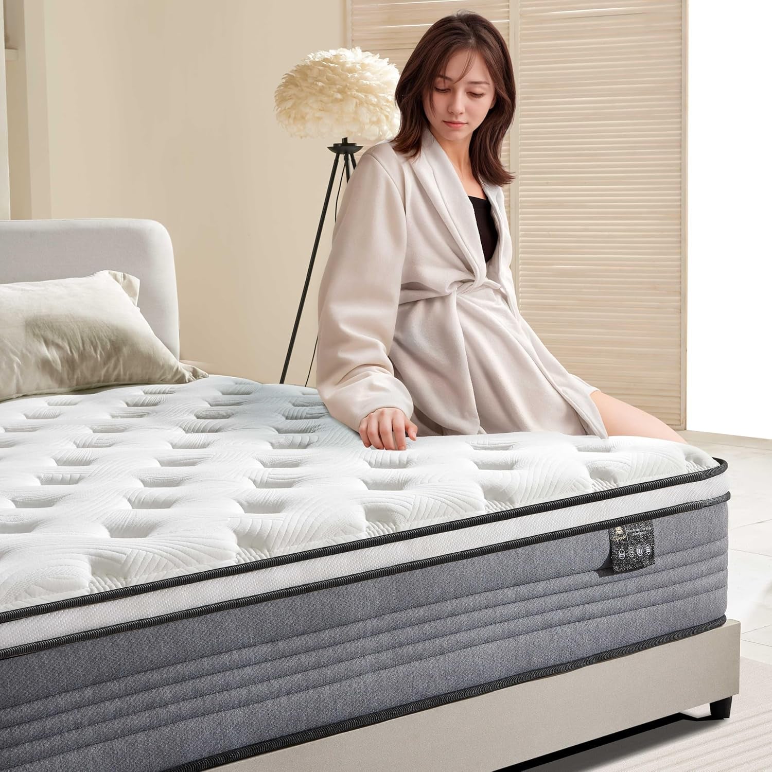 Queen Hybrid Mattress 12 Inch Gel Memory Foam For Support-2