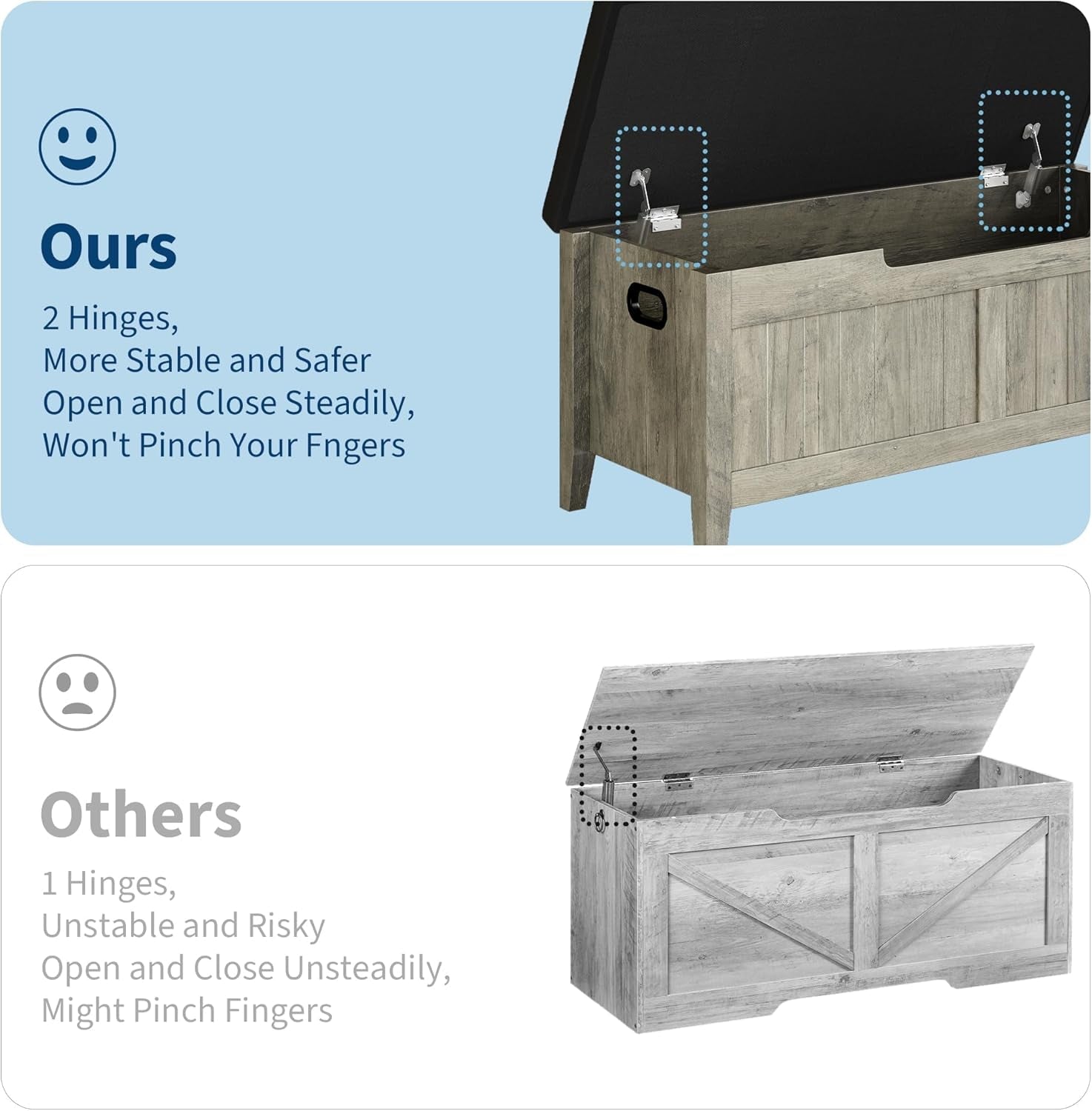 Oakwood Storage Chest Bench With Cushioned Seating-4