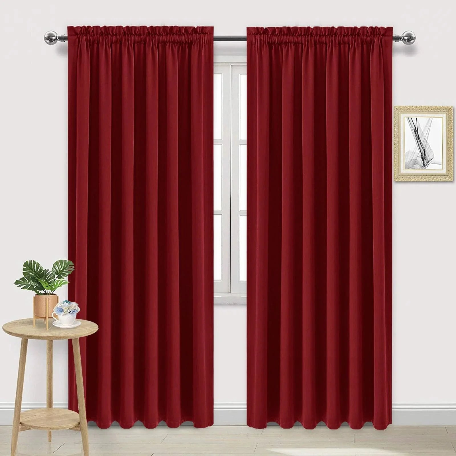 DWCN Rod Pocket Blackout Curtains, Set of 2 Panels