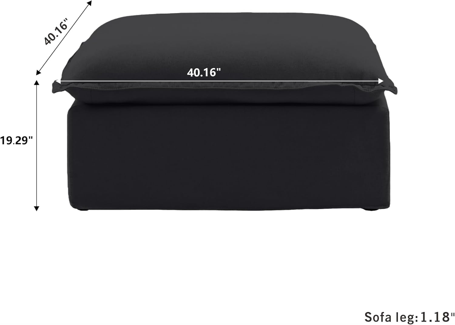 Black Storage Ottoman With Removable Cushion Covers-1