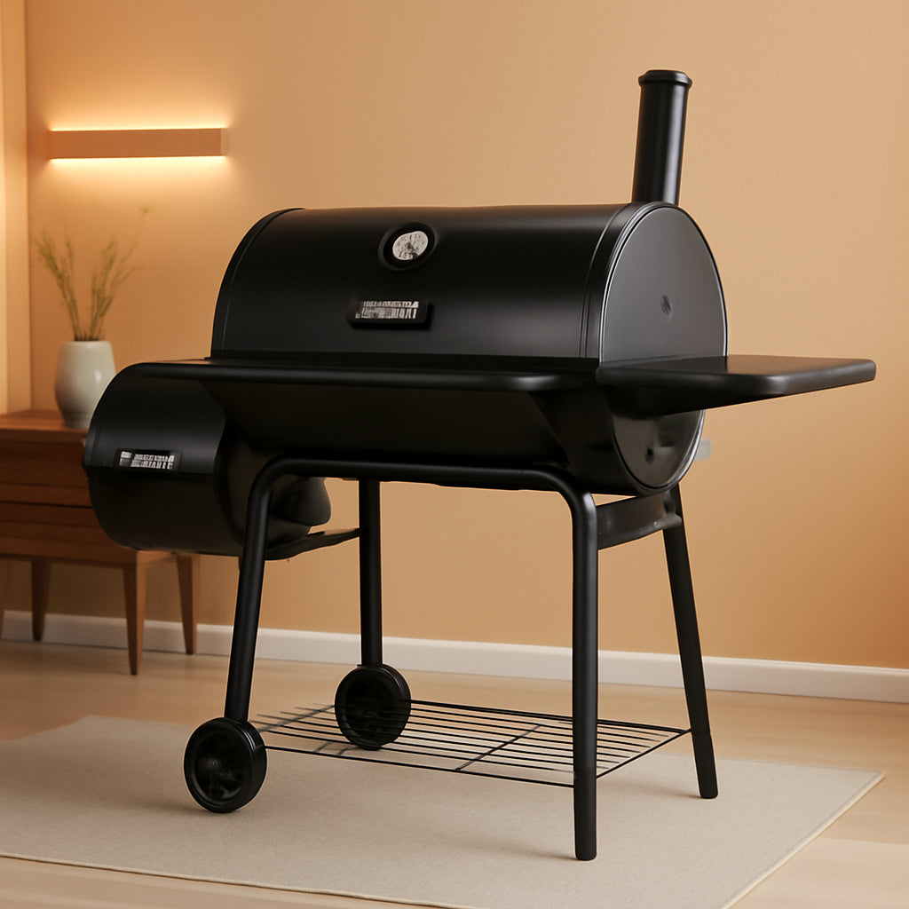 CC1830SC Charcoal Grill Offset Smoker 811 Sq In Black