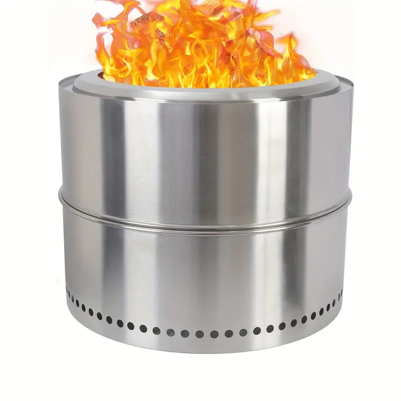 Stainless Steel Smokeless Fire Pit - Enhance Your Outdoor Ambiance-0