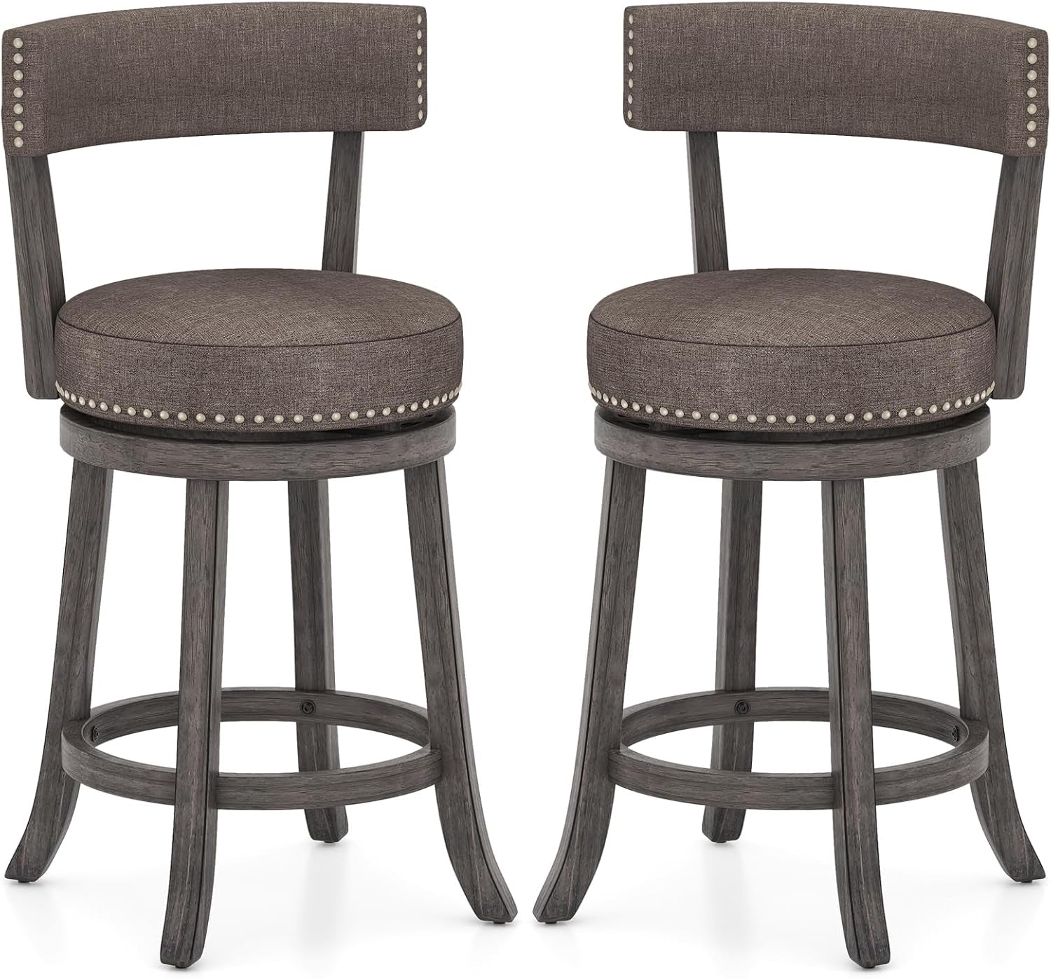 Swivel Bar Stools Set of Two for Kitchen-0
