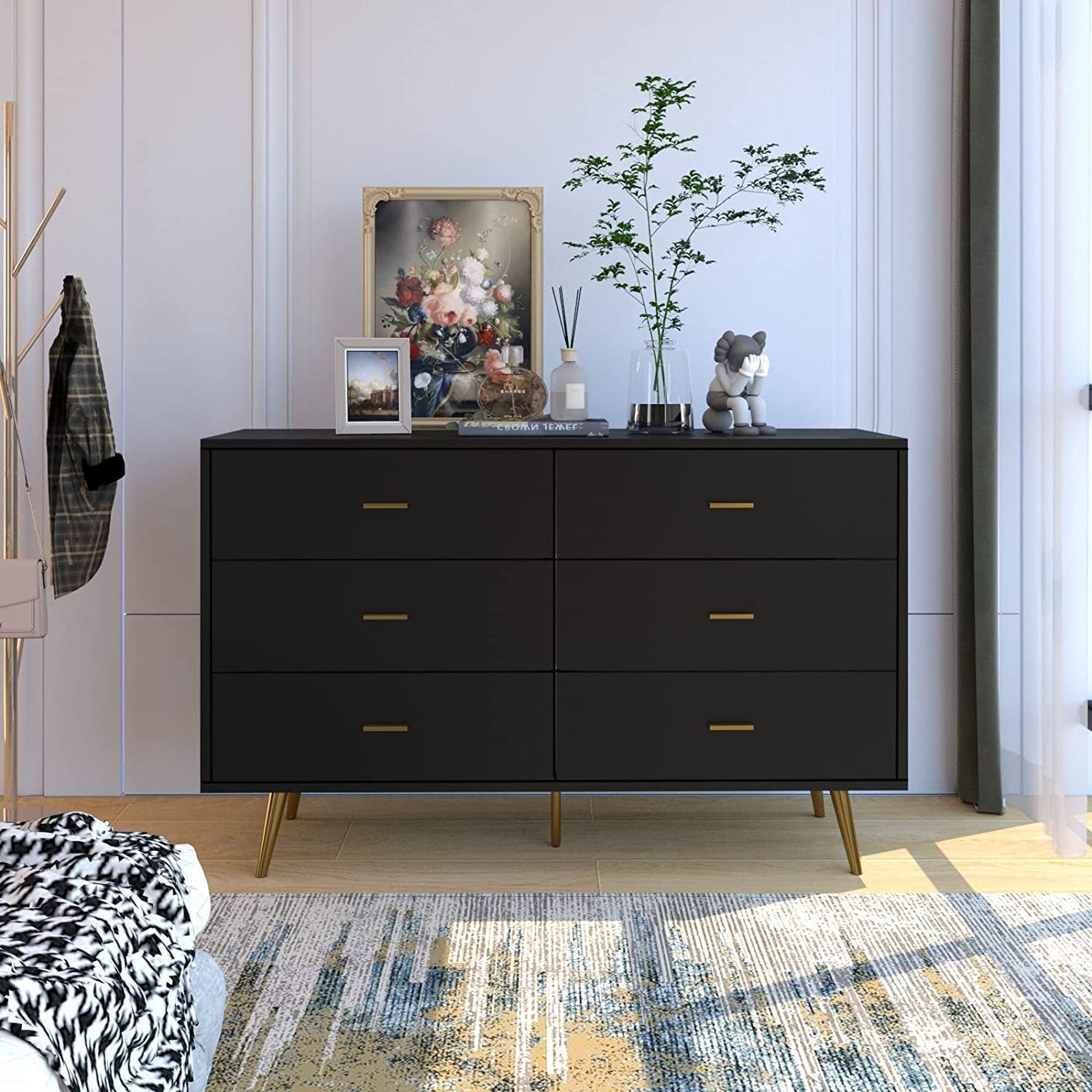 Modern Wood Dresser with Wide Drawers-3