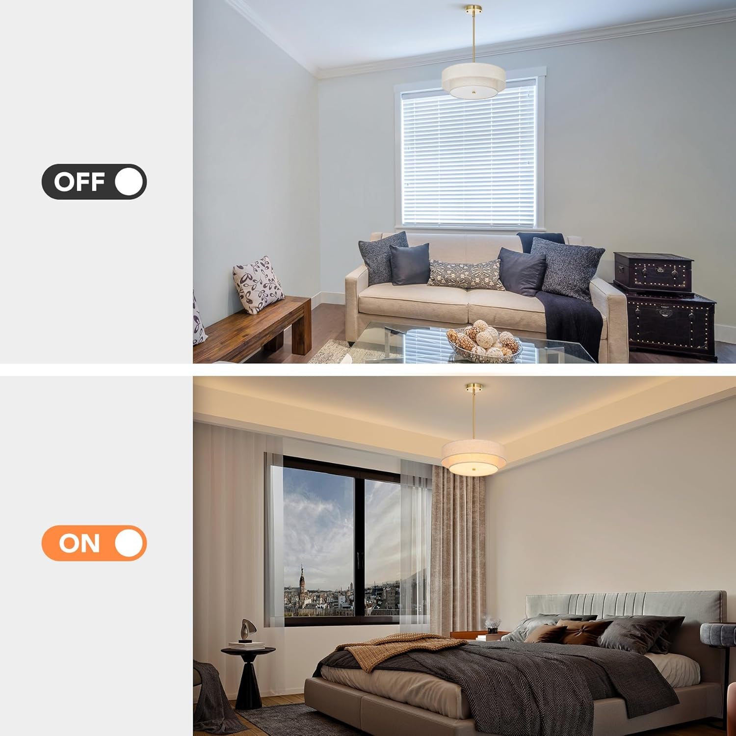 4 Light Drum Chandelier 18 Inch Antique Brass Pendant Light-2