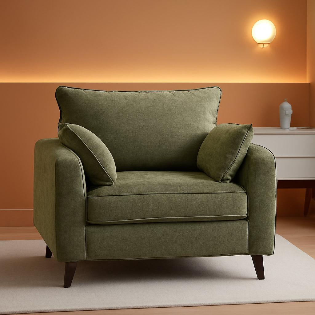 Green Chenille Oversized Accent Chair With DeepStorage-0