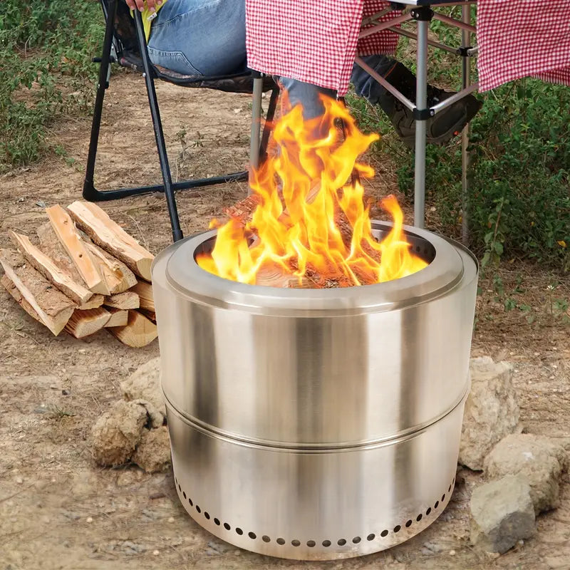 Stainless Steel Smokeless Fire Pit - Enhance Your Outdoor Ambiance-3