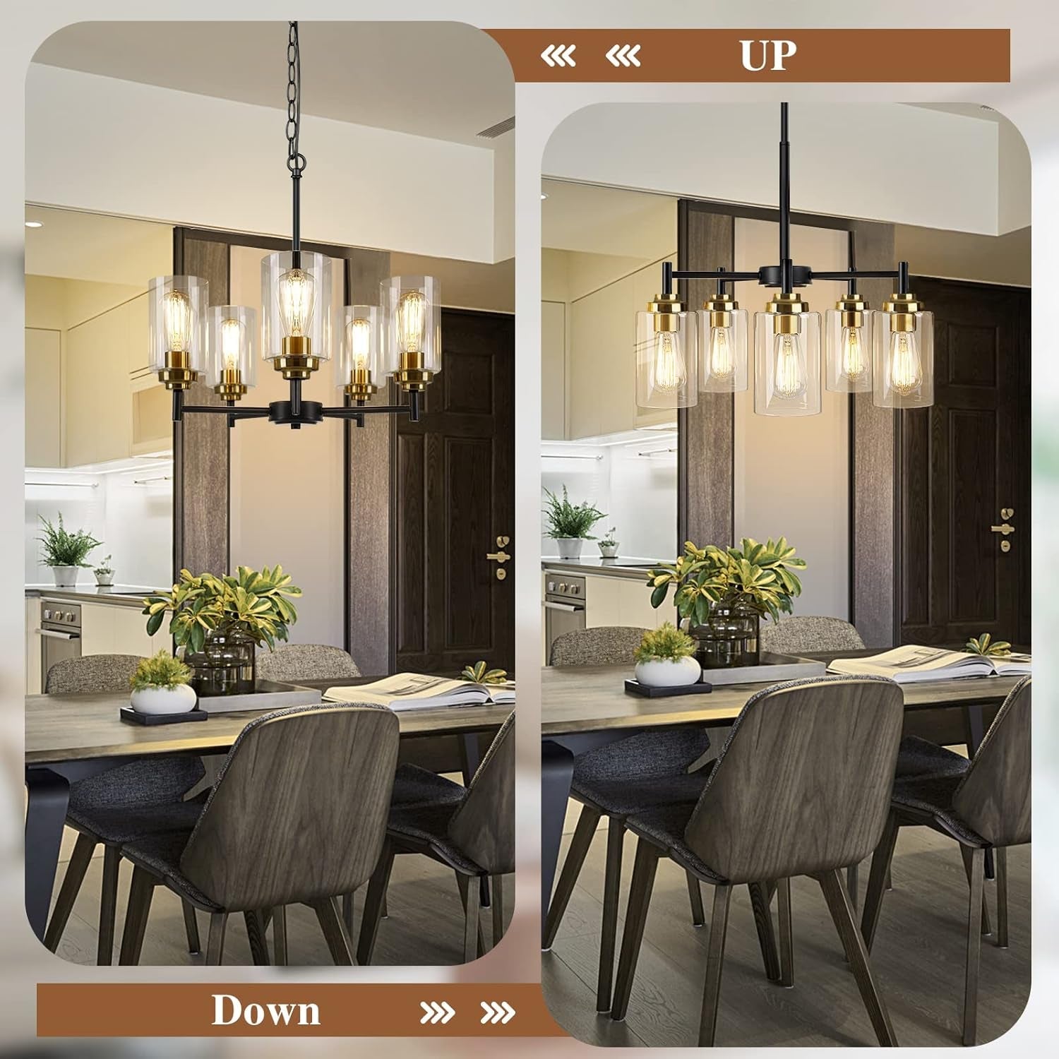 Nineteen Point Eight Inch Black Adjustable Chandelier-3