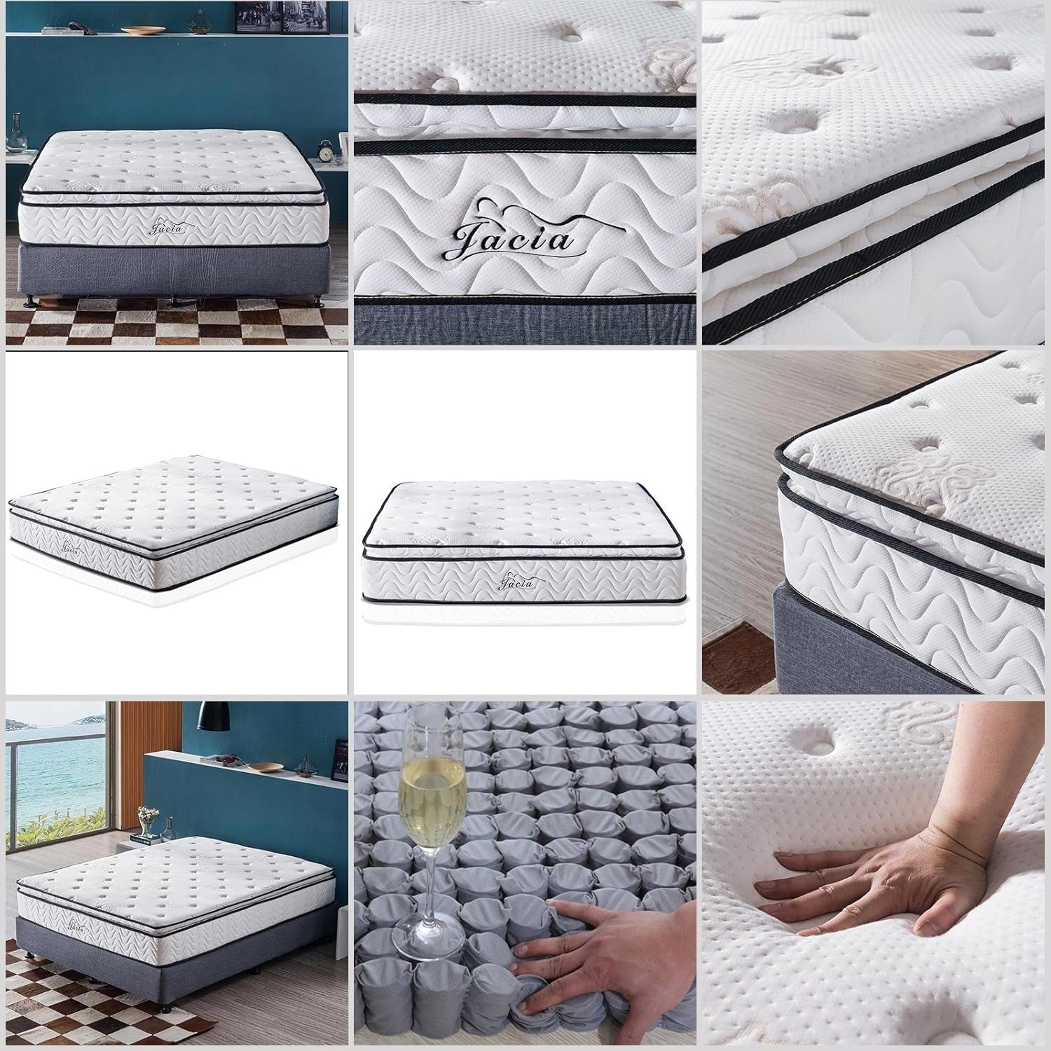 Short Queen Hybrid Mattress with Pillow Top Comfort-4