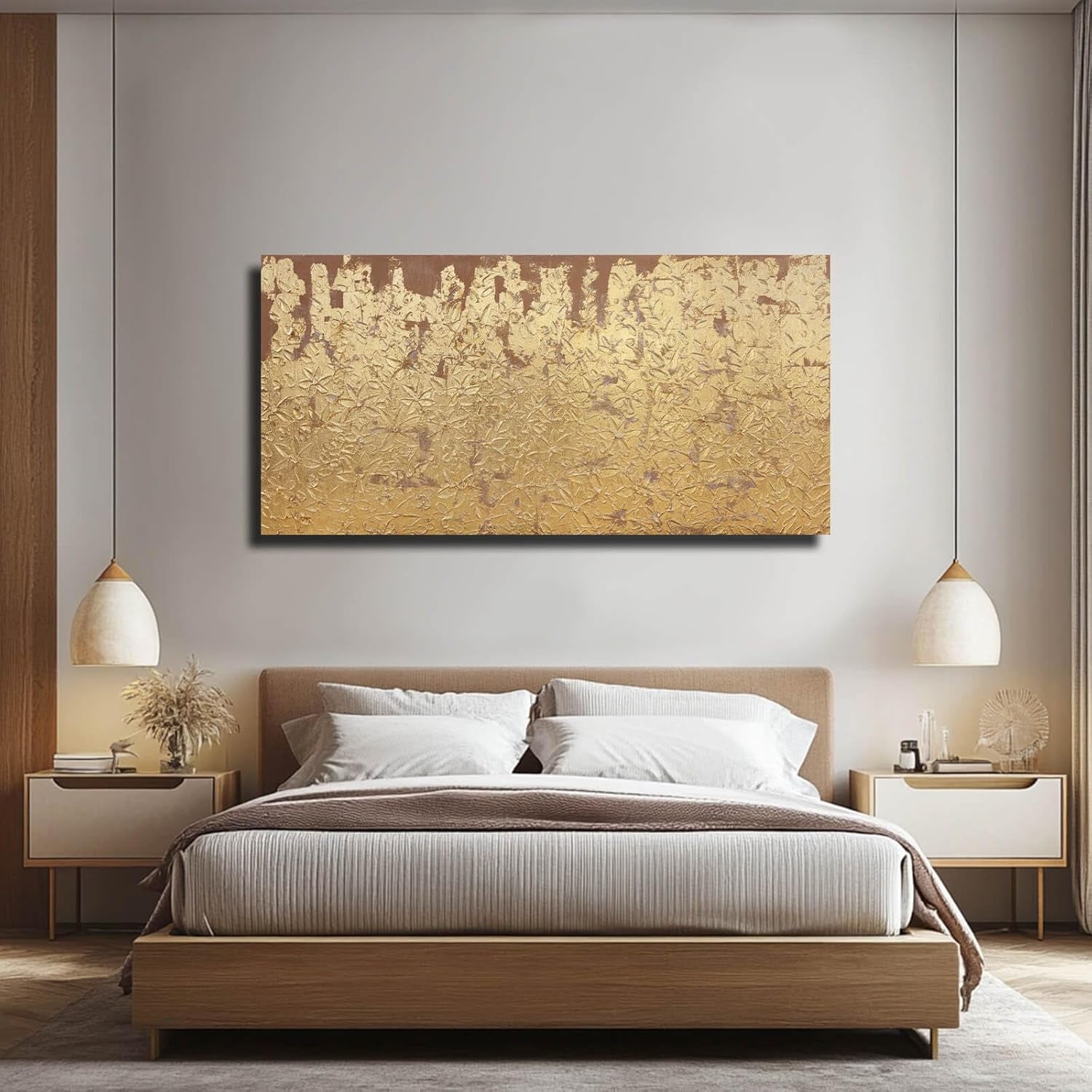 Exquisitely Detailed Canvas Wall Art 24x48 Gold Foil-2