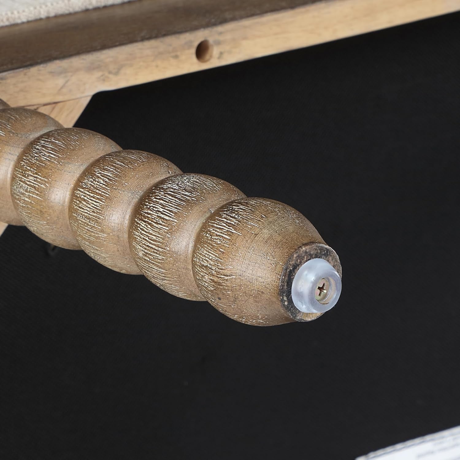 Linen Spindle Accent Chairs Set Of 2 Cushioned Armrests-4