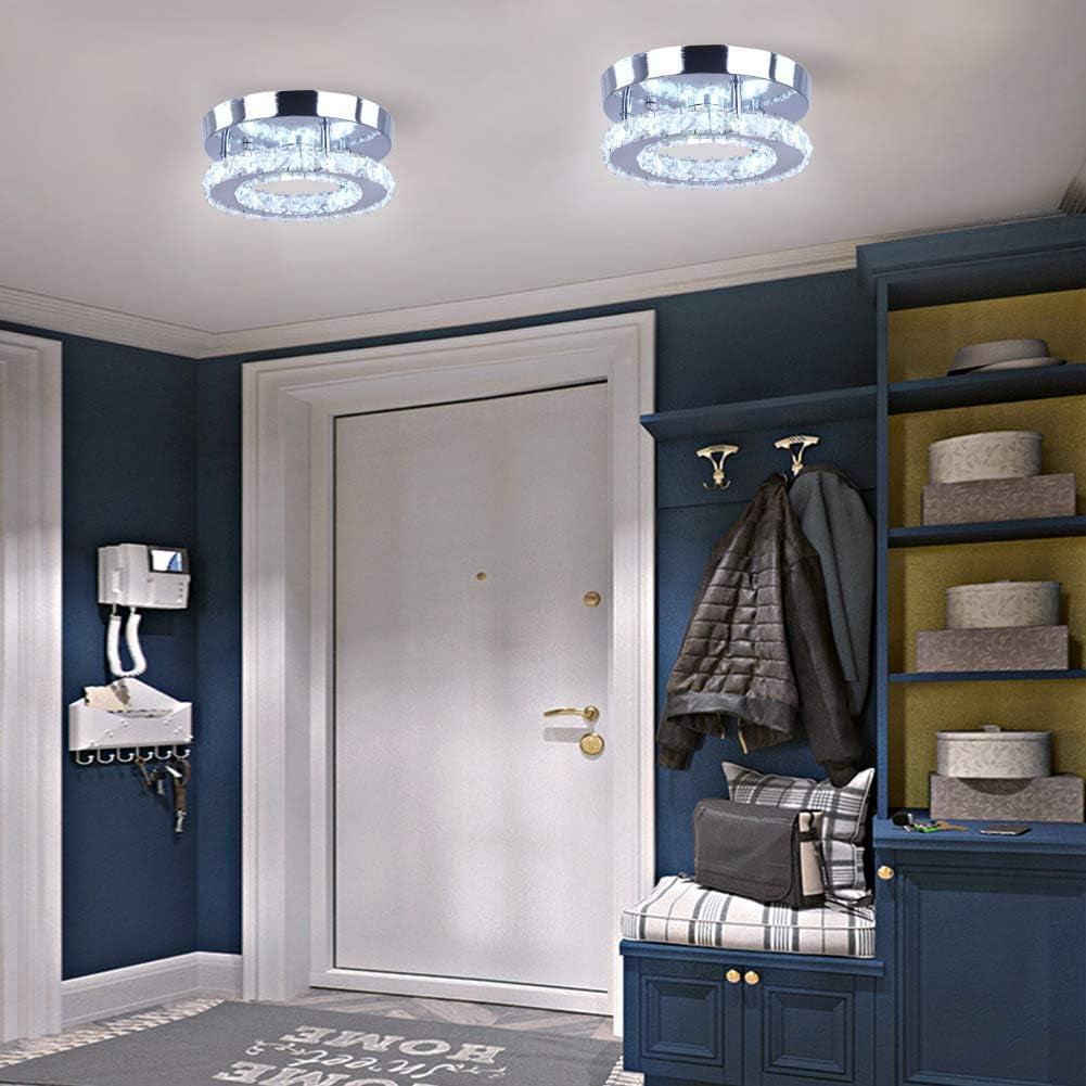 Round White LED Crystal Chandelier Lighting Fixture-2