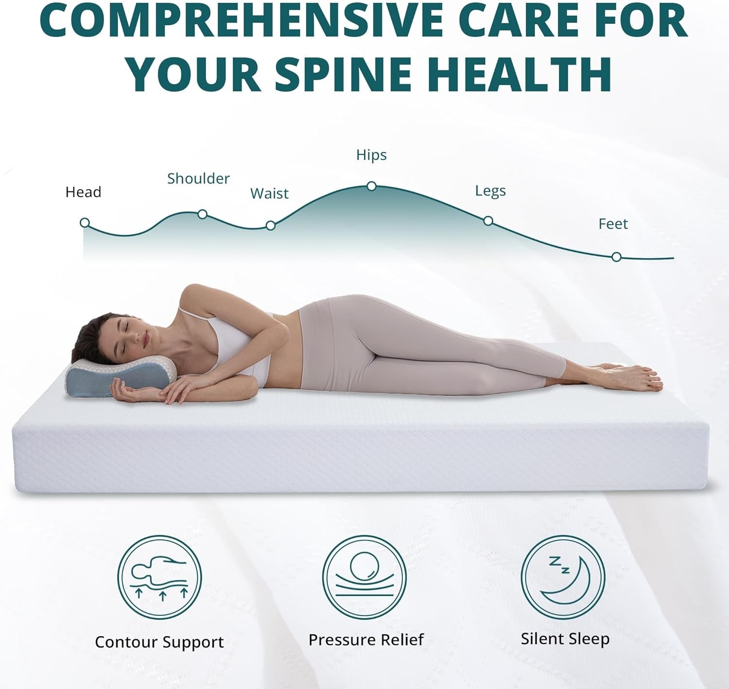 Queen Green Tea Memory Foam Mattress for Sleep Comfort-3