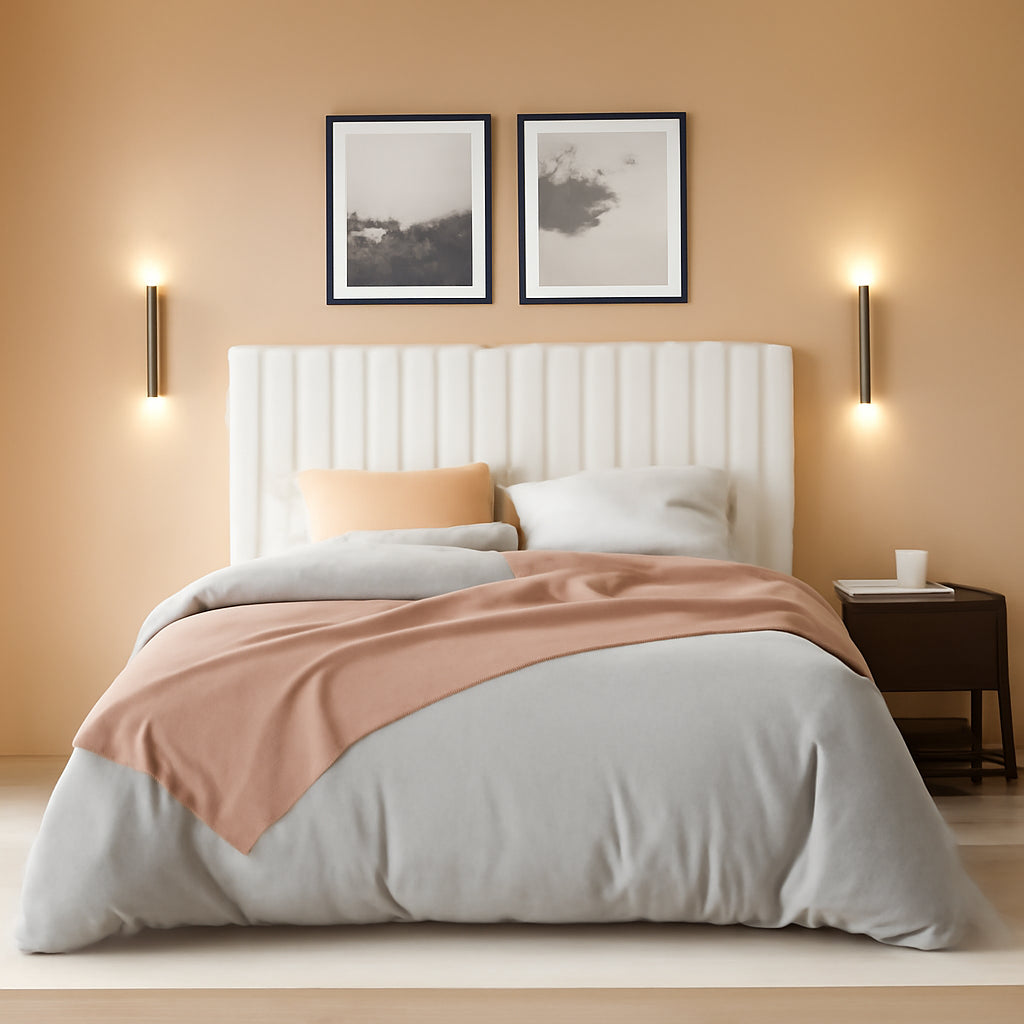 White Velvet Full Bed Frame Wingback, Easy Assembly.-0